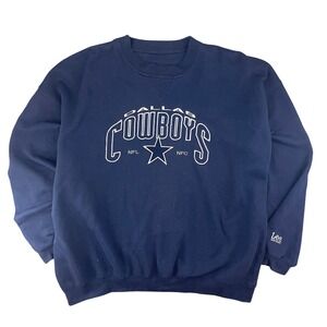 Vintage 90's Dallas Cowboys NFL Lee Sport Blue Sweatshirt XXL Spellout
